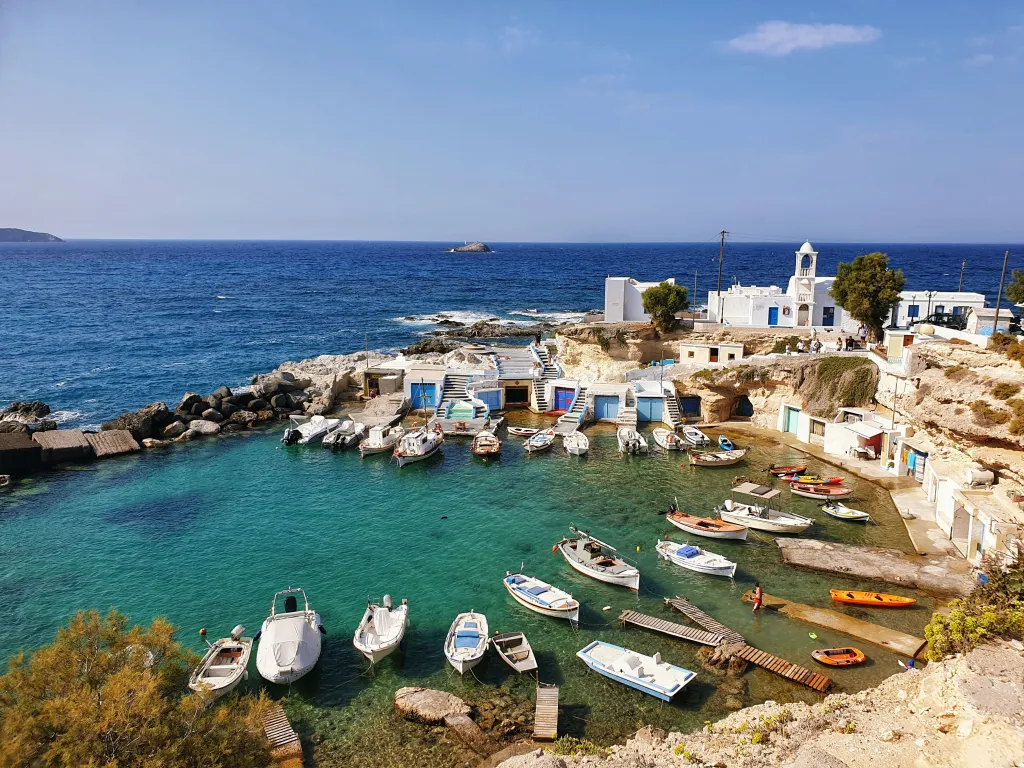 Exploring the fishing villages in Milos