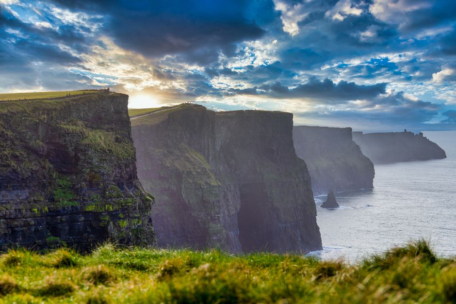 Experience the breathtaking Cliffs of Moher along Ireland's rugged coast at sunrise